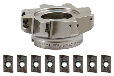 Shars 3" 90 Degree Square Shoulder Indexable Face Mill with 7 pcs APKT1604 Carbide Insert 404-1869W+404-6541(7) P[ in Kuwait