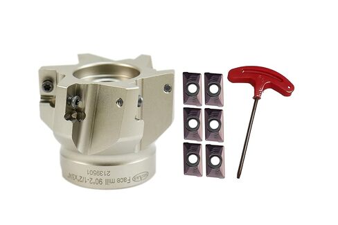 Shars 3" 90 Degree Square Shoulder Indexable Face Mill with 7 pcs APKT1604 Carbide Insert 404-1869W+404-6541(7) P[ in Kuwait
