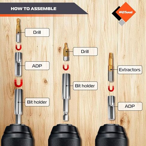 مجموعة مستخرج من المسمار 14 PCS ومجموعة بتات الحفر اليسرى ، سهلة الاستخراج المسمار المجردة مع المزامير الحلزونية من سبائك للتلف والتجميد والترصيع ، الصدأ ، البراغي المدورة ، المكسرات والمسامير in Kuwait