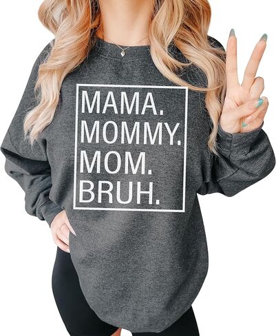 TEEAMORE Mama Mommy Mom Bruh Sweatshirt Crewneck in Saudi Arabia