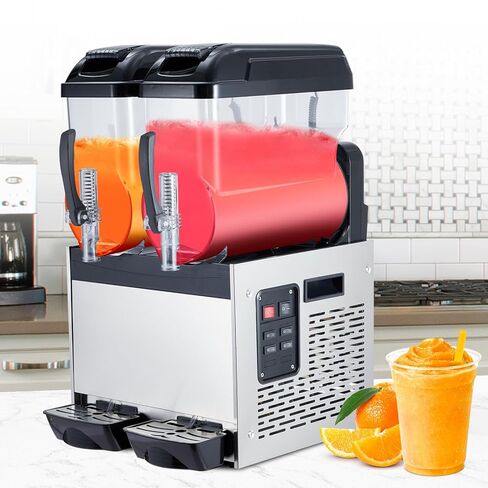 ماكينة سلاشي تجارية سعة 12 لتر × 3 بقدرة 860 وات، صانعة مشروبات مجمدة من الفولاذ المقاوم للصدأ بوعاء مزدوج مع تنظيف ذاتي، للمارجريتا والآيس كريم وأقماع الثلج - مثالية للمنزل والمقهى والمطاعم in Kuwait