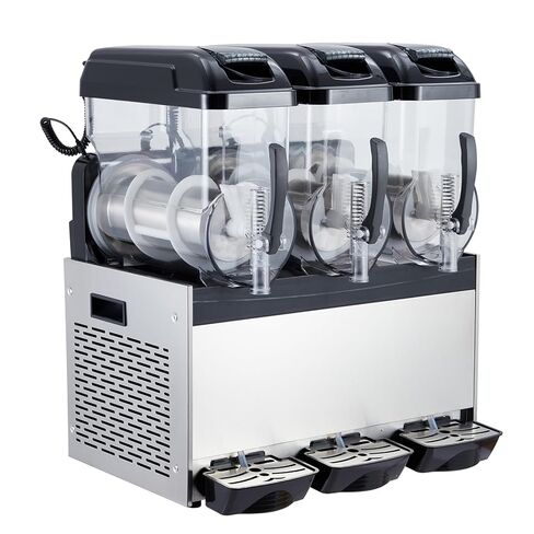 12L x 3 Commercial Slushy Machine 860W, Dual-Bowl Stainless Steel Frozen Drink Maker with Self-Cleaning, for Margaritas, Ice Cream, Snow Cones - Ideal for Home, Coffee Shop, Restaurant in Saudi Arabia