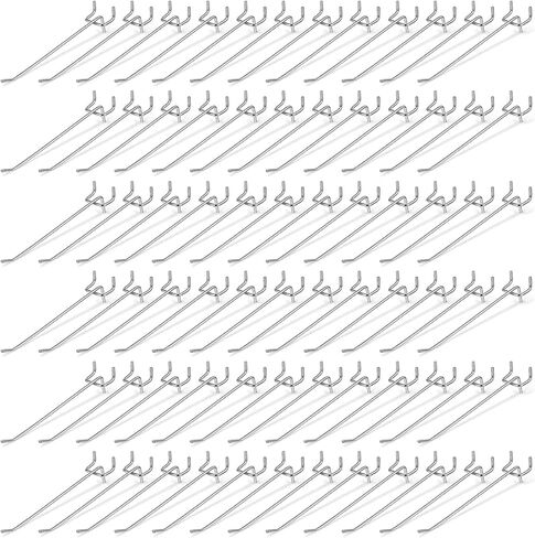 100 عبوة من خطافات بيجبورد مقاس 6 بوصات، منظم خطافات رفوف معدنية، تصميم على شكل حرف L، مقاوم للصدأ، لتخزين أدوات المرآب in Saudi Arabia