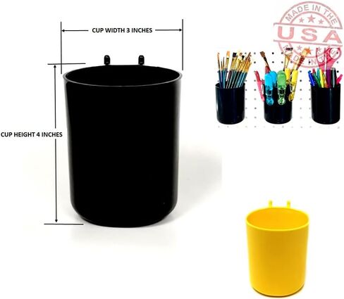 صناديق وأكواب WallPeg Pegboard - 15 صندوقًا مقاس 5 بوصات و5 أكواب مقاس 5 بوصات - خطافات للوحة لوحة التثبيت لتنظيم الأجهزة ترتيب الملحقات منظم أدوات طاولة العمل تخزين المرآب - صنع في الولايات المتحدة الأمريكية- in Kuwait