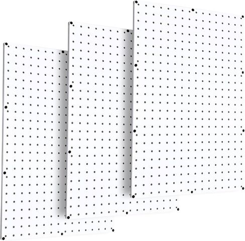 مجموعة ألواح Pegboard البلاستيكية من WallPeg PEGBOARD مقاس 60.96 سم × 60.96 سم (2، أبيض) in Kuwait