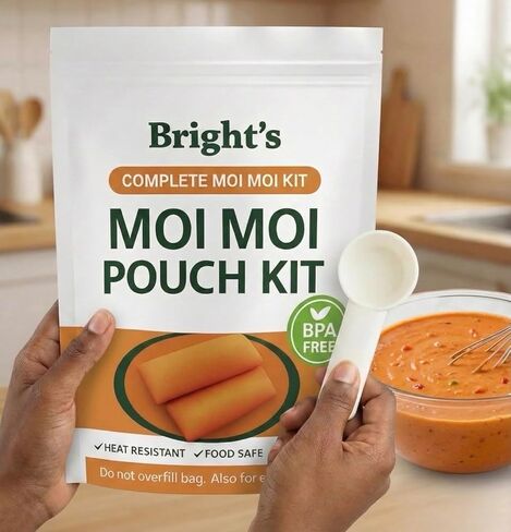 Moi Moi Cooking Pouch with Scoop, (Pack of 100) Reusable Steaming Bags for Nigerian Moi Moi/Moin Moin (Bean Cake) Okpa, Ekuru, and Ofada-Leak-Proof & Food-Safe in Saudi Arabia