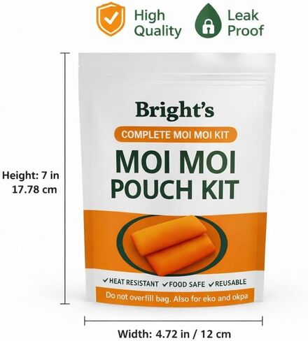 Moi Moi Cooking Pouch with Scoop, (Pack of 100) Reusable Steaming Bags for Nigerian Moi Moi/Moin Moin (Bean Cake) Okpa, Ekuru, and Ofada-Leak-Proof & Food-Safe in Saudi Arabia