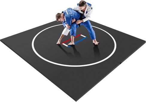 Generic 300x300cm Roll-Up Design Wrestling Mat for Home Foldable XPE Jiu Jitsu Floor Exercise Mat Waterproof 1.18in Thick for BJJ MMA Martial Art Boxing Grappling and Judo in Saudi Arabia