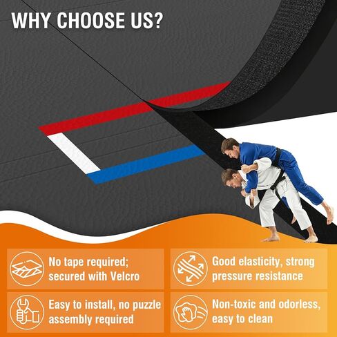 300x300cm Roll-Up Design Wrestling Mat for Home Foldable XPE Jiu Jitsu Floor Exercise Mat Waterproof 1.18in Thick for BJJ MMA Martial Art Boxing Grappling and Judo (Dark Grey 300*300*3CM) in Kuwait