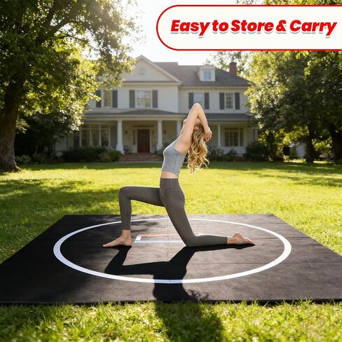 Generic 10x10/6.6x10ft Wrestling Mat for Home Foldable Roll-Up Design BJJ MMA Jiu Jitsu Mats 1.18in Thick Protective Foam for Gifts Men Boys in Saudi Arabia