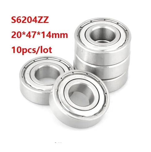 10 قطعة/الوحدة S6204ZZ S6204 20x47x14 مللي متر محامل الفولاذ المقاوم للصدأ كرة أخدود عميقة تحمل 20*47 14 مللي متر 6204 6204ZZ in Kuwait