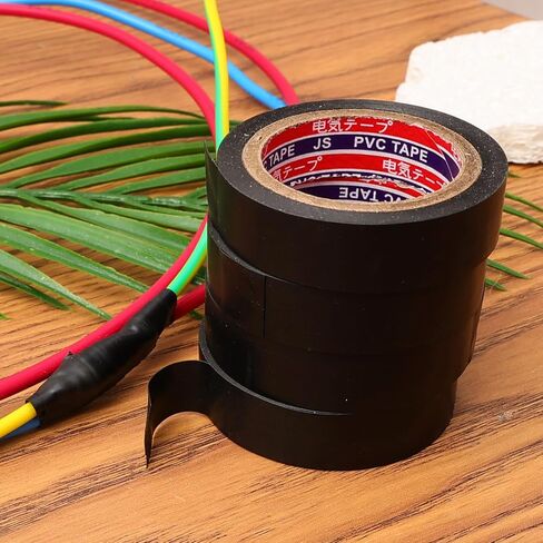 Electrical PVC Tapes Temperature Resistant Heat Black Insulating Tape Self Adhesive Electric Wire Protection Tapes (4Roll) in Saudi Arabia