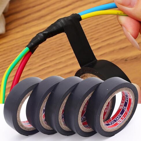 Electrical PVC Tapes Temperature Resistant Heat Black Insulating Tape Self Adhesive Electric Wire Protection Tapes (4Roll) in Saudi Arabia