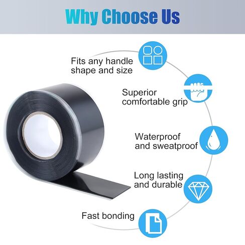 Lichamp Seal Self Fusing Silicone Tape, 1 Inch x 10 Feet x 10 Rolls, Total 100 Feet for Plumbing Leak Repair and Electric Wire Wrapping Tape in Saudi Arabia