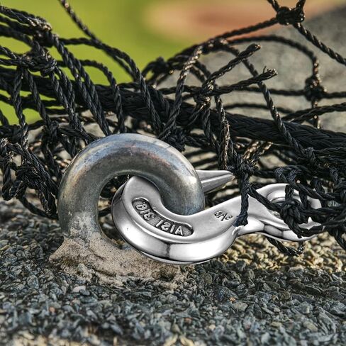 4 Pcs Stainless Steel 316 Eye Chain Grab Hook, 5/16 Inch, Heavy Duty Marine Grade for Truck, Boat, and Heavy Operations, 2000 Pounds Capacity in Kuwait
