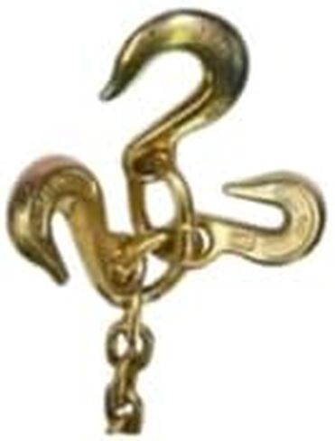 سلسلة محور العلامة التجارية ME مع خطاف J كبير الحجم وخطافات إمساك، خطافات سحب J، 5/16 بوصة × 4 بوصة درجة 70، زوج من الخطافات المنزلقة، ليس للتعافي، خطاف واسع جدًا، طول السلسلة 4 بوصة، خطافات J in Kuwait