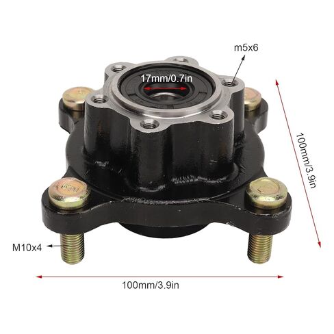 17mm Steel Alloy Front Hub Flange, Rustproof High Hardness, with 4 M10 Bolts, Easy Installation, for 110 150 250 Go Kart, Enhances Performance in Kuwait
