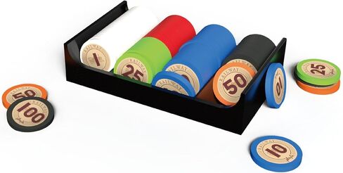 مجموعة رقائق البوكر المميزة - 80 قطعة ذات قيم مختلطة (من 1 إلى 100 دولار) - مركب الطين ثقيل الوزن 4.3 جرام (29.5 ملم) - عملات ورموز ألعاب الطاولة (العمر 14 عامًا فما فوق) in Kuwait