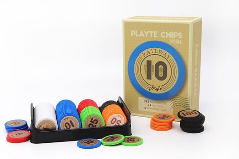 مجموعة رقائق البوكر المميزة - 80 قطعة ذات قيم مختلطة (من 1 إلى 100 دولار) - مركب الطين ثقيل الوزن 4.3 جرام (29.5 ملم) - عملات ورموز ألعاب الطاولة (العمر 14 عامًا فما فوق) in Kuwait