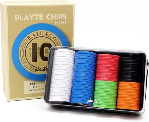 مجموعة رقائق البوكر المميزة - 80 قطعة ذات قيم مختلطة (من 1 إلى 100 دولار) - مركب الطين ثقيل الوزن 4.3 جرام (29.5 ملم) - عملات ورموز ألعاب الطاولة (العمر 14 عامًا فما فوق) in Kuwait