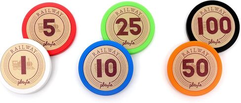 مجموعة رقائق البوكر المميزة - 80 قطعة ذات قيم مختلطة (من 1 إلى 100 دولار) - مركب الطين ثقيل الوزن 4.3 جرام (29.5 ملم) - عملات ورموز ألعاب الطاولة (العمر 14 عامًا فما فوق) in Kuwait