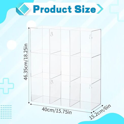 Triple Tier Acrylic Suture Rack Clear Medical Suture Storage Organizer 9 Bins Size 18.25×15.75×6 Inches for Surgical Thread Operating Rooms Clinics Veterinary Practices and Instructional Labs in Saudi Arabia