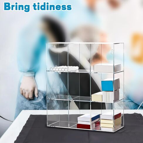 Triple Tier Acrylic Suture Rack Clear Medical Suture Storage Organizer 9 Bins Size 18.25×15.75×6 Inches for Surgical Thread Operating Rooms Clinics Veterinary Practices and Instructional Labs in Saudi Arabia