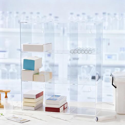 Triple Tier Acrylic Suture Rack Clear Medical Suture Storage Organizer 9 Bins Size 18.25×15.75×6 Inches for Surgical Thread Operating Rooms Clinics Veterinary Practices and Instructional Labs in Saudi Arabia