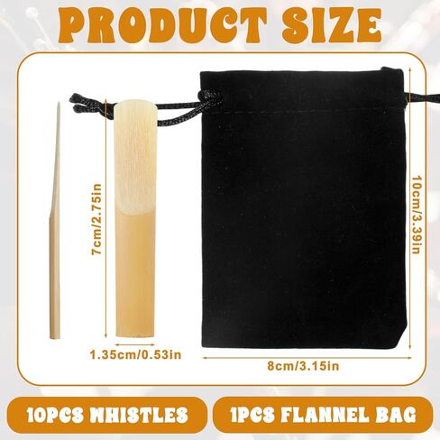 10 Packs B Clarinet Reeds 2.5 Strength with Velvet Bag & Plastic Box, Beginner & Student Practice Reeds, Thinner Reed Tip & Unfiled Cut for Clarinet, B Flat Replacement Clarinet Reeds in Kuwait