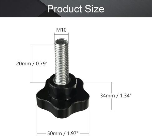 Othmro 1 قطعة ستار مقبض اليد تشديد المسمار 40 مللي متر ضياء M8x50mm ذكر الموضوع لقط المقبض المسمار اليد تشديد المقابض in Saudi Arabia