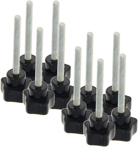 Othmro 3 قطعة مقبض ستار قبضة M6x25mm/0.98 بوصة x30 مللي متر/0.12 بوصة ذكر الموضوع الصلب الزنك مسمار استبدال PP الأسود in Saudi Arabia