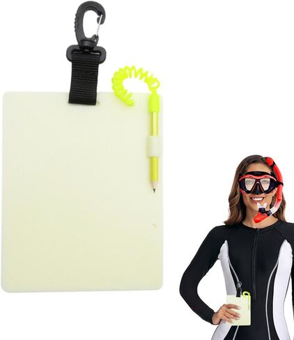 Dive Slate,with Pencil & Clip Luminous | Underwater Communication Writing Board - for Beginner Divers Underwater Snorkeling Cave Lake Training Photography in Saudi Arabia