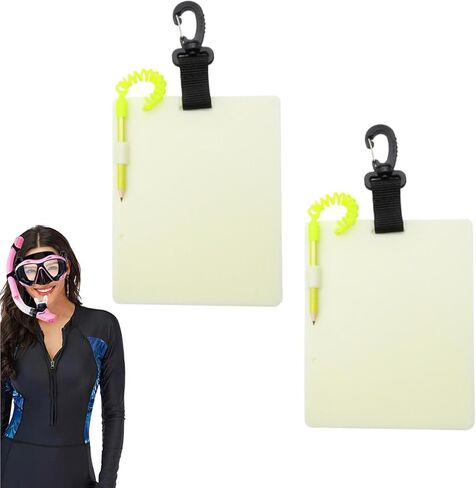 Dive Slate,with Pencil & Clip Luminous | Underwater Communication Writing Board - for Beginner Divers Underwater Snorkeling Cave Lake Training Photography in Saudi Arabia
