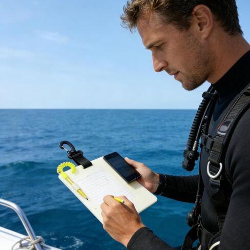 Dive Slate,with Pencil & Clip Luminous | Underwater Communication Writing Board - for Beginner Divers Underwater Snorkeling Cave Lake Training Photography in Saudi Arabia