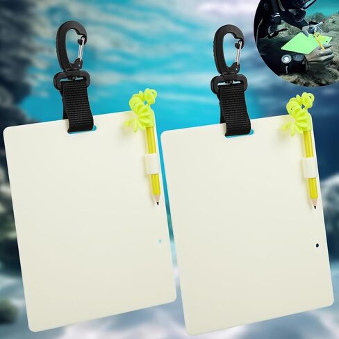 Dive Slate,with Pencil & Clip Luminous | Underwater Communication Writing Board - for Beginner Divers Underwater Snorkeling Cave Lake Training Photography in Saudi Arabia