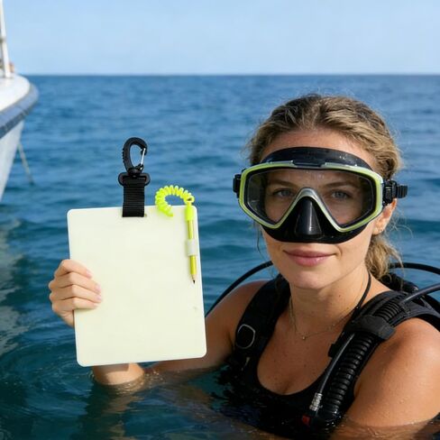 Dive Slate,with Pencil & Clip Luminous | Underwater Communication Writing Board - for Beginner Divers Underwater Snorkeling Cave Lake Training Photography in Saudi Arabia