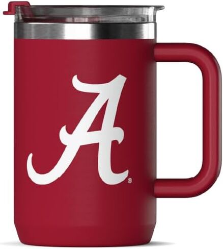 Hydrapeak Officially Licensed Alabama Crimson Tide 18oz Insulated Coffee Mug with Flip Lid and Handle for Travel, Cold/Hot, Stainless Steel Coffee Cup, BPA-Free Double Walled, Tea Mug in Kuwait