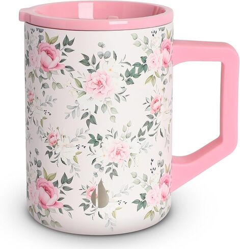 كوب قهوة معزول من Elemental - كوب سفر من الفولاذ المقاوم للصدأ ثلاثي الجدار للمشروبات الساخنة والباردة - كوب قهوة حراري مع غطاء ومقبض للتخييم والمكتب والسفر 16oz - جونميتال in Kuwait
