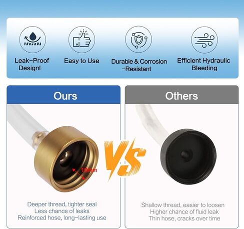 Seastar Hydraulic Steering Bleed Kit -【Leak-Proof & Quick Connection】 Marine Bleeder Tool for Boat Steering Systems，Upgraded Cap Thread for Bottle Has Seal and Prevent Leaks Fluid-Brass in Kuwait