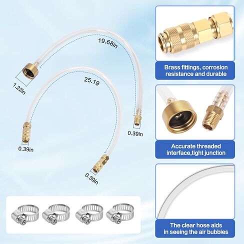 Seastar Hydraulic Steering Bleed Kit -【Leak-Proof & Quick Connection】 Marine Bleeder Tool for Boat Steering Systems，Upgraded Cap Thread for Bottle Has Seal and Prevent Leaks Fluid-Brass in Kuwait