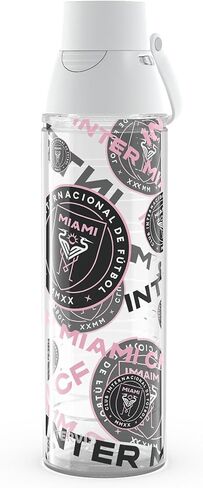 Tervis Venture Lite MLS Inter Miami FC - مصنوع بالكامل في الولايات المتحدة الأمريكية، كوب سفر معزول بجدار مزدوج يحافظ على المشروبات باردة وساخنة، زجاجة مياه سعة 24 أونصة، كلاسيكية in Saudi Arabia