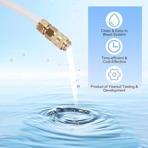 Seastar Hydraulic Steering Bleed Kit -【Leak-Proof & Quick Connection】 Marine Bleeder Tool for Boat Steering Systems，Upgraded Cap Thread for Bottle Has Seal and Prevent Leaks Fluid-Brass in Kuwait