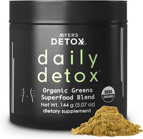 Daily Detox Greens Powder, Organic Superfood Supplement for Detox, Gut Health, Energy, Immune Support, Overall Wellness, Gluten Free Multivitamin Drink Mix, Vegan, Non GMO, 30 Servings in Saudi Arabia