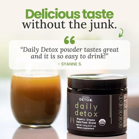 Daily Detox Greens Powder, Organic Superfood Supplement for Detox, Gut Health, Energy, Immune Support, Overall Wellness, Gluten Free Multivitamin Drink Mix, Vegan, Non GMO, 30 Servings in Saudi Arabia