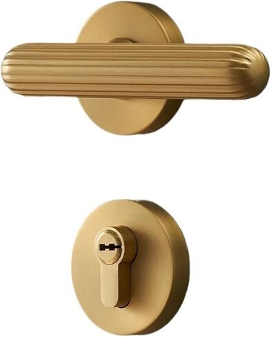 Brass Door Lock Set Double Wood Lever Handle 1Pcs(Passage-SB) in Saudi Arabia