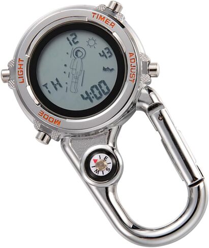 Unisex Clip on Pocket Watch Metal Carabiner Clip Watch for Outdoor Sports Hiking Climbing Orange Portable in Saudi Arabia