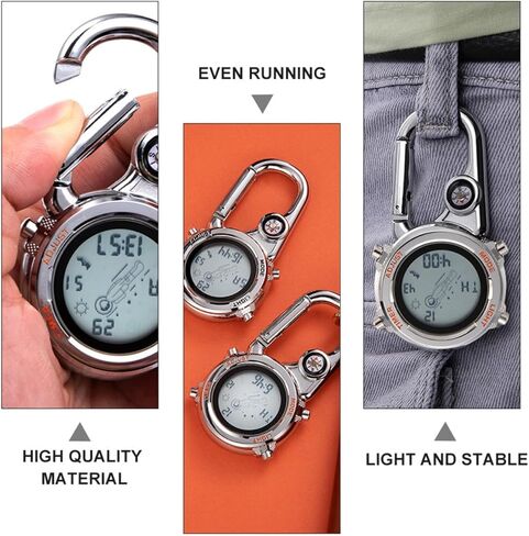 ساعة جيب بحلقة تسلق مع بوصلة، ساعة رقمية متعددة الوظائف للتسلق والرياضات الخارجية، حقيبة ظهر خفيفة الوزن للجنسين باللون البرتقالي in Kuwait