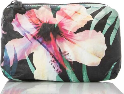 Aloha Collection Mini Le Voyageur in in Caffe على أكياس مكياج أسود وخفيفة الوزن وقابلة للشفاء - متينة وقابلة للغسل وقابلة لإعادة الاستخدام لمستحضرات التجميل. يحافظ على تنظيم الأساسيات. (6 "x 3.75") in Kuwait