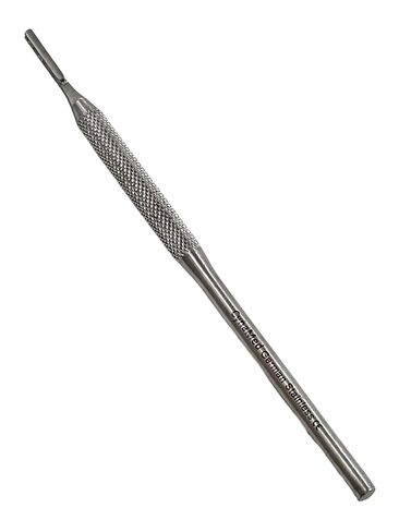 Set of 4 - Scalpel Handle No. 3 + No. 4 - Round Handle Design with Knurled Grip + Regular Flat Design - Stainless Steel Scalpel Knife Handle for Use with 10 Series and 20 Series Blades in Saudi Arabia