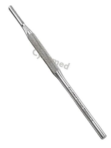 Set of 4 - Scalpel Handle No. 3 + No. 4 - Round Handle Design with Knurled Grip + Regular Flat Design - Stainless Steel Scalpel Knife Handle for Use with 10 Series and 20 Series Blades in Saudi Arabia